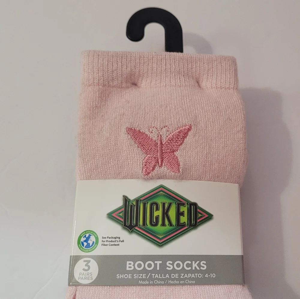 Wicked Embroidered Boot Socks 3ct Size 4-10